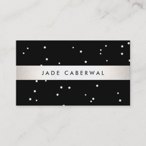 Modern Black and White Stars Business Card