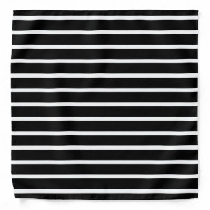 Modern Black and White Stripe Bandana