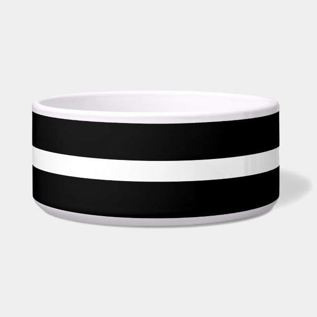 Modern Black and White Stripe  Bowl (Front)
