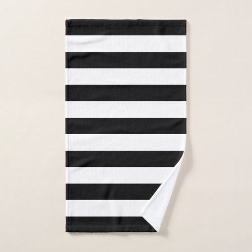 Modern Black and White Stripe Hand Towel