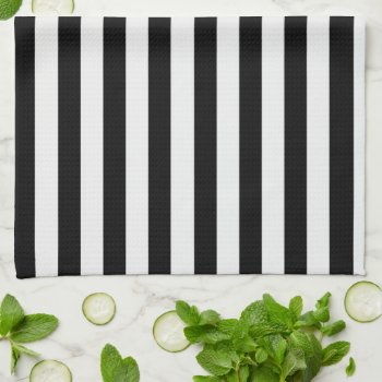 Modern Black And White Stripe Kitchen Towel by Lovewhatwedo at Zazzle
