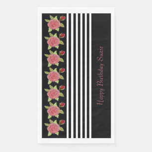 Modern Black And White Stripe Paper Guest Towels