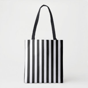 Modern Black and White Stripe Pattern Tote Bag