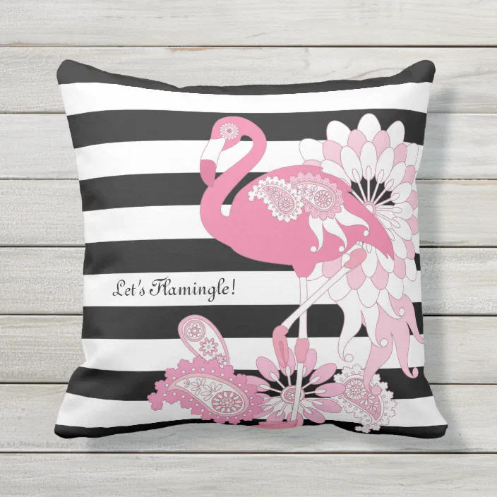 Multicolor 16x16 Tropical Vibes Store Geometric Flamingo with Tropical Pattern Throw Pillow 