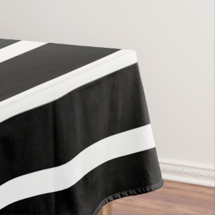 Modern Black and White Stripe  Tablecloth