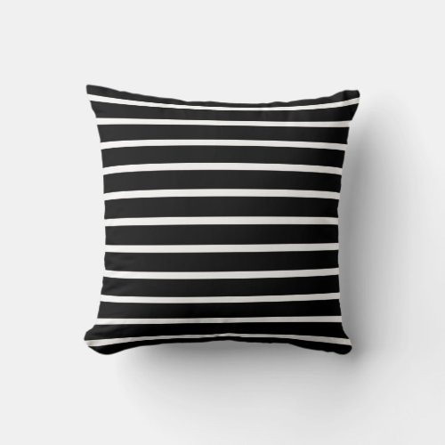 Modern Black and White Stripe  Throw Pillow
