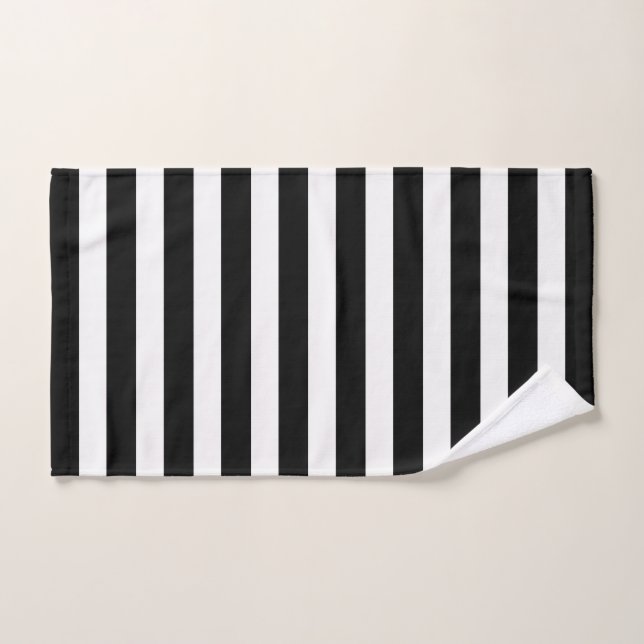 Modern Black And White Striped Bath Towel Set, Zazzle