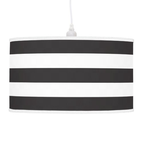 Modern Black and White Striped Hanging Lamp