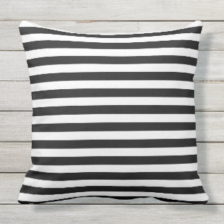 Modern Black And White Striped Throw Pillow