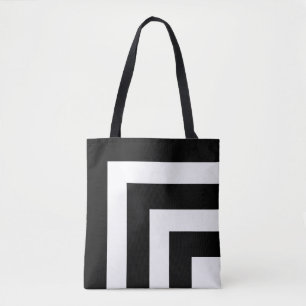 Modern Black and White Striped Tote Bag