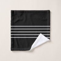 Modern Black And White Striped Bath Towel Set, Zazzle