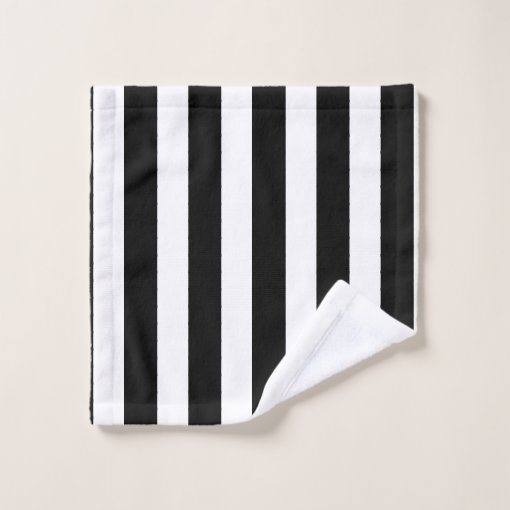 Modern Black and White stripes bathroom Bath Towel Set Zazzle