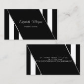 Modern Black And White Stripes Business Card | Zazzle