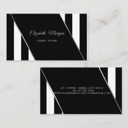 Modern Black And White Stripes Business Card | Zazzle