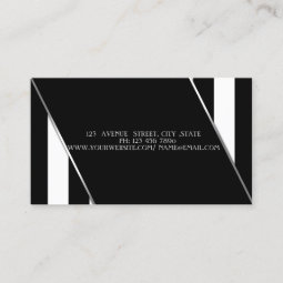 Modern Black And White Stripes Business Card | Zazzle
