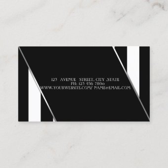 Modern Black And White Stripes Business Card | Zazzle