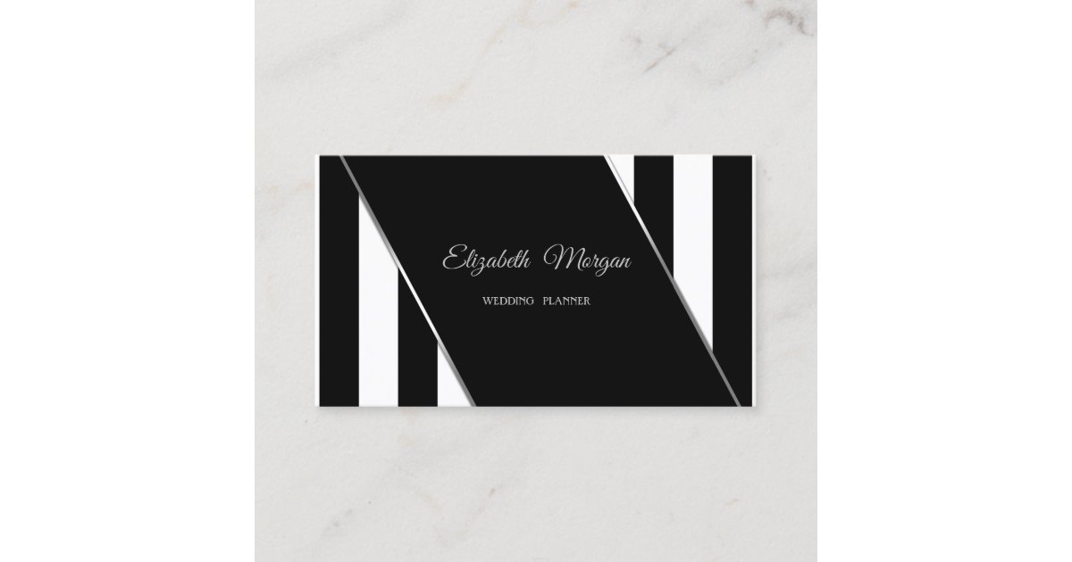 Modern Black And White Stripes Business Card | Zazzle