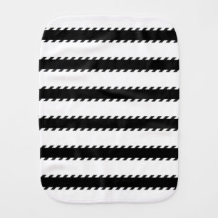 Modern Black and White Stripes Geometric Pattern Burp Cloth