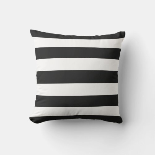 Modern Black and White Stripes Outdoor Pillow