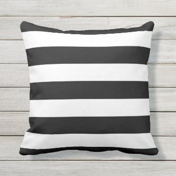 Modern Black And White Stripes Outdoor Pillow by cardeddesigns at Zazzle