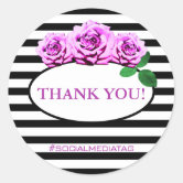 Thank you for your order stickers, flowers square sticker