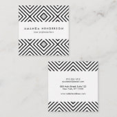 Modern Black And White Stripes Tribal Pattern Square Business Card | Zazzle