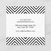 Modern Black And White Stripes Tribal Pattern Square Business Card | Zazzle
