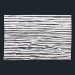 Modern Black and White Stripes Watercolor    Kitchen Towel<br><div class="desc">Simple and beautiful watercolor black stripes pattern</div>