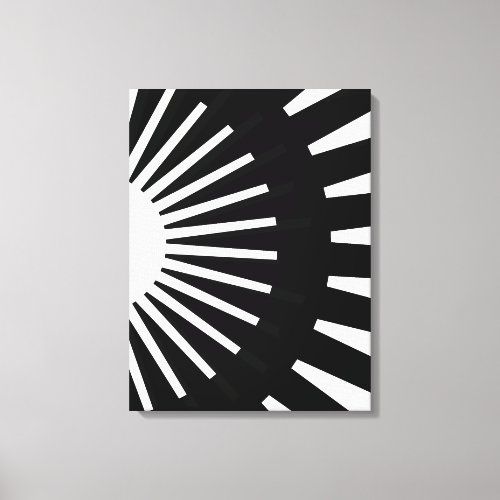 Modern Black and White Sun Contrast Art Canvas Print