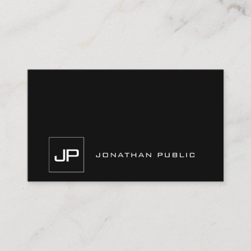 Modern Black And White Template Cool Monogram Business Card