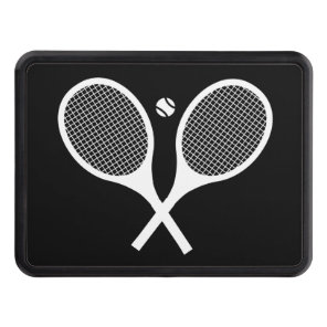 Modern Black And White Tennis Racket  Hitch Cover