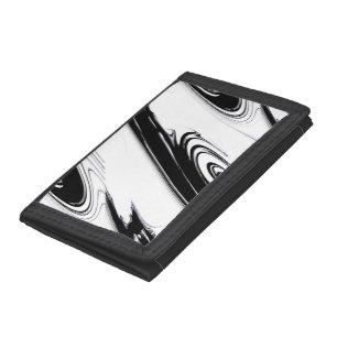Modern Black and White Trifold Wallet