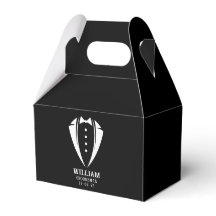 Modern Black and White Tuxedo Groomsman Gift