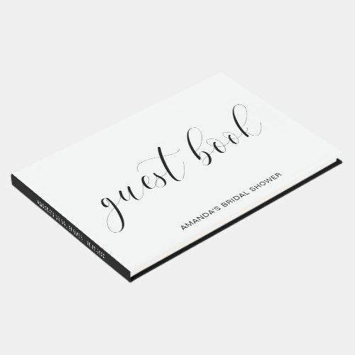 Modern Black and White Typography Bridal Shower Guest Book