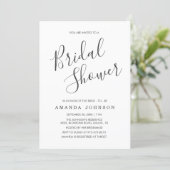 Modern Black and White Typography Bridal Shower Invitation (Standing Front)
