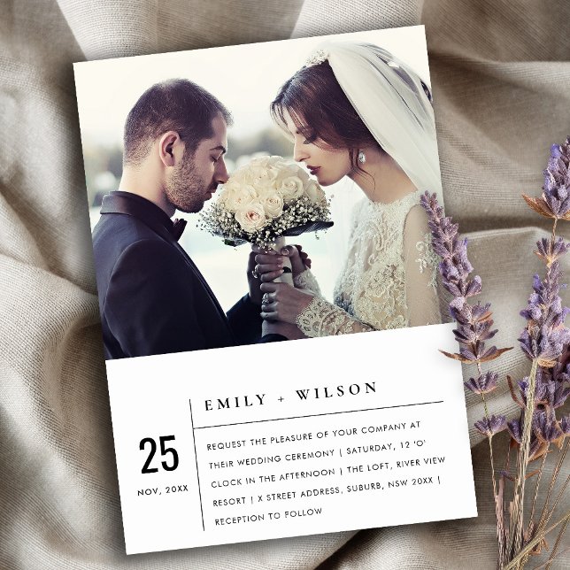 MODERN BLACK AND WHITE TYPOGRAPHY WEDDING PHOTO INVITATION (Creator Uploaded)