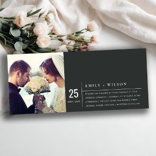 MODERN BLACK AND WHITE TYPOGRAPHY WEDDING PHOTO INVITATION