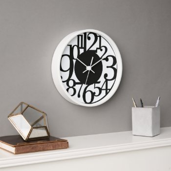 Modern Black And White Wall Clock by SharonCullars at Zazzle