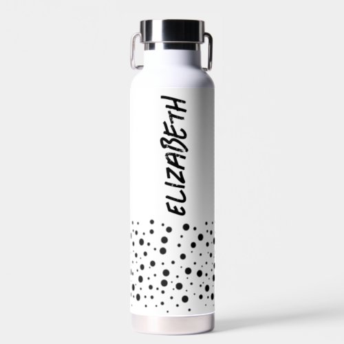 Modern Black and White Water Bottle