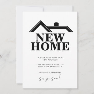 Modern Black and White We’ve Moved New Home Announcement