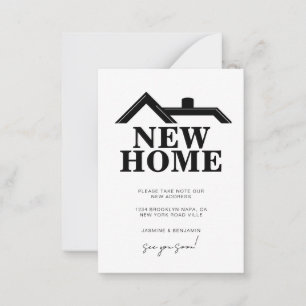 Modern Black and White We’ve Moved New Home Note Card
