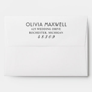 Modern Black and White Wedding Envelope