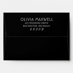Modern Black and White Wedding Envelope