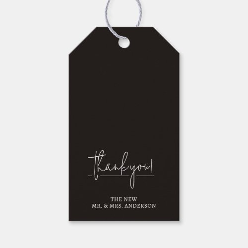 Modern Black and White Wedding Favor Gift Tags