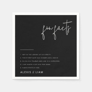 Modern Black and White Wedding Napkins