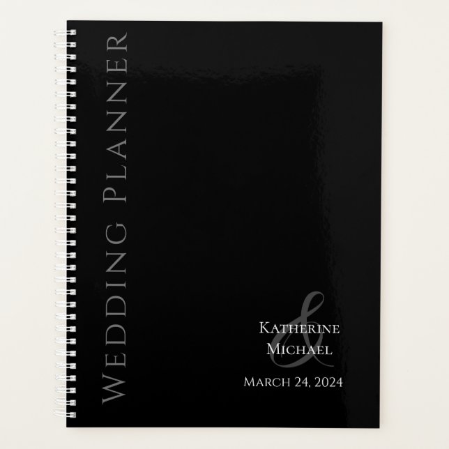 Modern Black and White-Wedding-Planner Planner (Front)