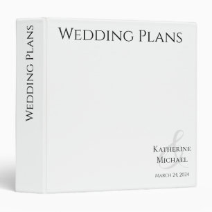 Modern Black and White-Wedding Plans- 3 Ring Binder