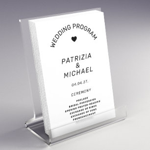 Modern Black and White Wedding Program Flyer