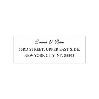 Modern Black And White Wedding Rubber Stamp