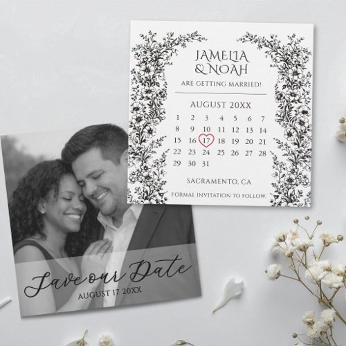 Modern Black and White Wedding Save The Date